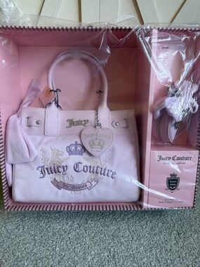 Juicy Couture heritage tote bag Set Lilac Mist New Scottie dog Crown